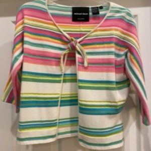 MICHAEL SIMON PASTEL STRIPED CARDIGAN